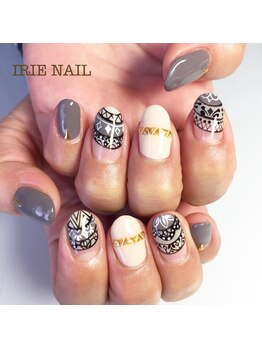 アイリーネイル(IRIE NAIL)/ジェル　手描き4本アート