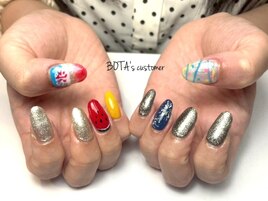 すいかネイル/夏祭りネイル
