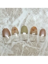 フレンチ大理石ネイル