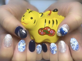 リバティ(liberty)/diorネイル