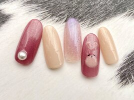 ほっこりうさぎさんネイル