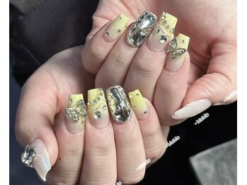 モモネイル(MOMO nail)/夏，爽やか，ゴデゴデ