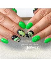 ジェルメ(germer)/個性派★手描きカエルネイル！