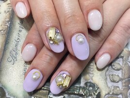 春のラベンダーネイル