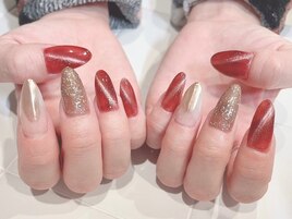 チップ＋シンプルネイル