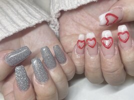 スカルプ　チグハグnail