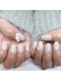 【ラメ×ニュアンスネイル】