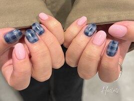 チェックネイル/春ネイル