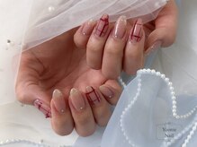 ユーニーネイル(Yoonie Nail)/赤チェックネイル