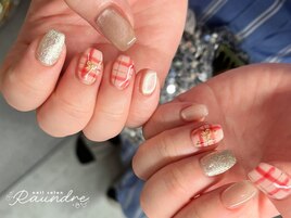 マグネット秋チェックネイル