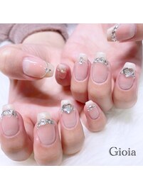 ピンク　チーク　フレンチ