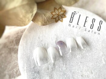 ブレス 天童店(BLESS)/ホワイト×ハートホロネイル
