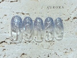 夏ネイル　フラッシュ　リボン