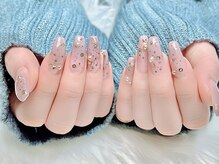 ヒールネイル(heal nail)/くすみpink×glitter×perl～