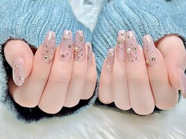 くすみpink×glitter×perl～