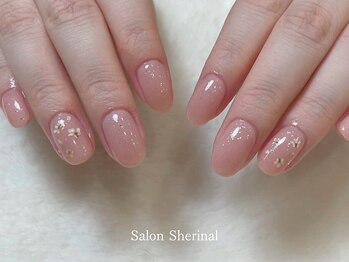 シンプル可愛いお花ネイル