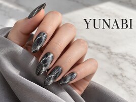 ブラック大理石ロングネイル