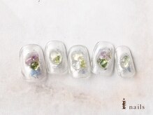 アイネイルズ 横浜EAST店(I-nails)/ホイルぷっくり天然石