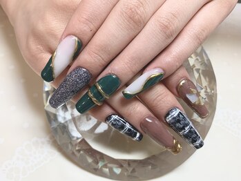 ビューティーバー サピ(Beauty Bar Sapi)/グリーンチェックネイル