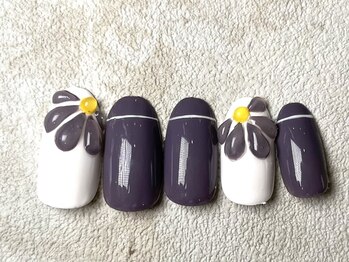 レイネイル 岐阜茜部店(RAY NAIL)/ぷっくりフラワーネイル