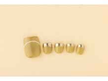 ヴァンネイル(VINGT NAIL nail&eye beauty)/ミラー×フレンチフットネイル