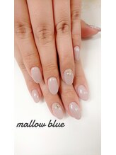 ネイルサロンアンドスクール マロウブルー(mallow blue)/グレージュワンカラージェル