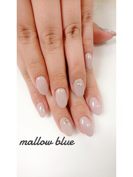 ネイルサロンアンドスクール マロウブルー(mallow blue)/グレージュワンカラージェル