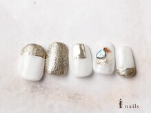 アイネイルズ 横浜EAST店(I-nails)/ラメホワイトオフィスネイル