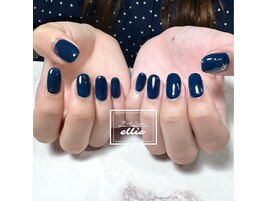 ネイビーワンカラーネイル