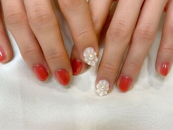 アンジュネイル(Angenail)/ぷっくりフラワー nail