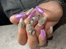埋め尽くしオーロラネイル