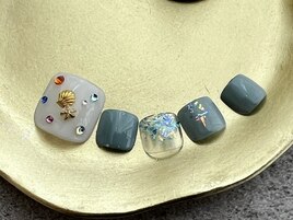 Foot 海 くすみブルー