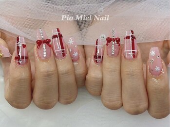 レッドリボン×ライン×ピンク