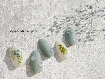 ソウ 難波店 nail salon Sou/ボタニカル水滴nail