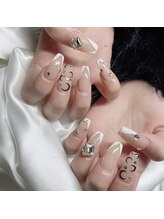 【チップ長さ出し１０本＋ジェルのせ放題コース】design(1)ご新規様¥13480-/リピーター様¥13780-*