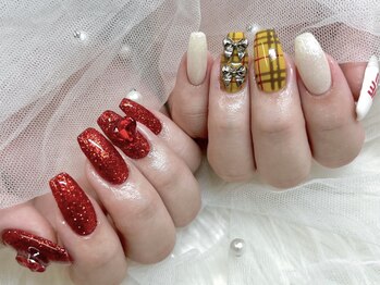 アンジュ(Ange)/【Ayaka】個性派チェックネイル