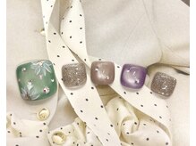 サニーサイド ウィズ マキア 茅ヶ崎店(Sunnyside with MAQUIA)/手描きフラワーネイル