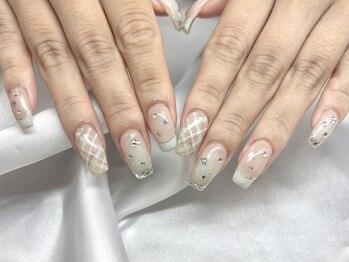 ケーエヌ(KN)/ミントカラーチェック×チーク