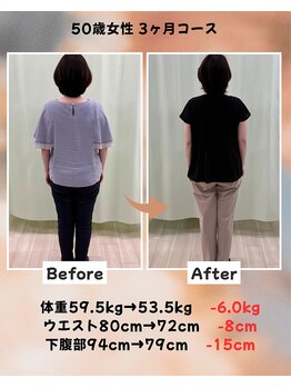 くさば整骨院/50歳女性/ダイエット3か月コース