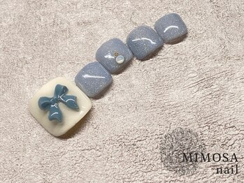 ミモザネイル(MIMOSA Nail)/ビッグリボンモチーフ定額¥8,000
