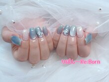 りぼん(Re:Born)/マグネットネイル＋レースネイル