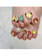 リーブル(LIBRE)/オレンジミラーフットネイル