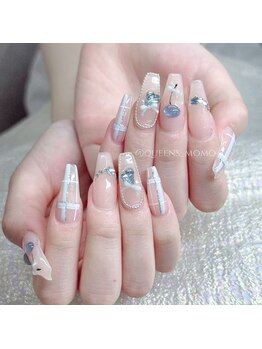 クイーンズビューティーサロン 新宿本店(Queen's beauty salon)/長さだし アート パラジェル