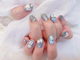 ブルーマグネット天使羽アート