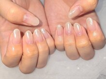 ネイルバイピヌ(nail by pinu)/ホワイトミラーグラデ