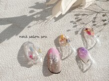ソウ 難波店 nail salon Sou/ニュアンスクリアシェルnail