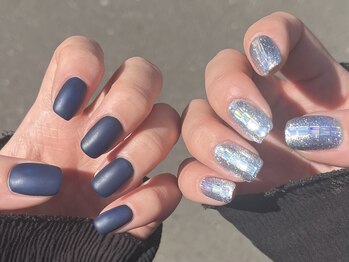 キラキラ×マットnail