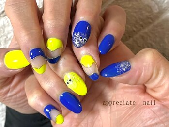 アプリシーエイトネイル(appreciate nail)/【おまかせ】ネオンカラー♪