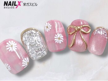 ネイリックス 栄ガスビル(NAILX)の写真/シンプルでも日常になじむ大人可愛いネイルを♪入学式・新生活・GWにピッタリの春ネイル◆マグネット豊富