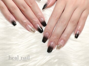 ヒールネイル(heal nail)/blackグラデ×silverグラデ~